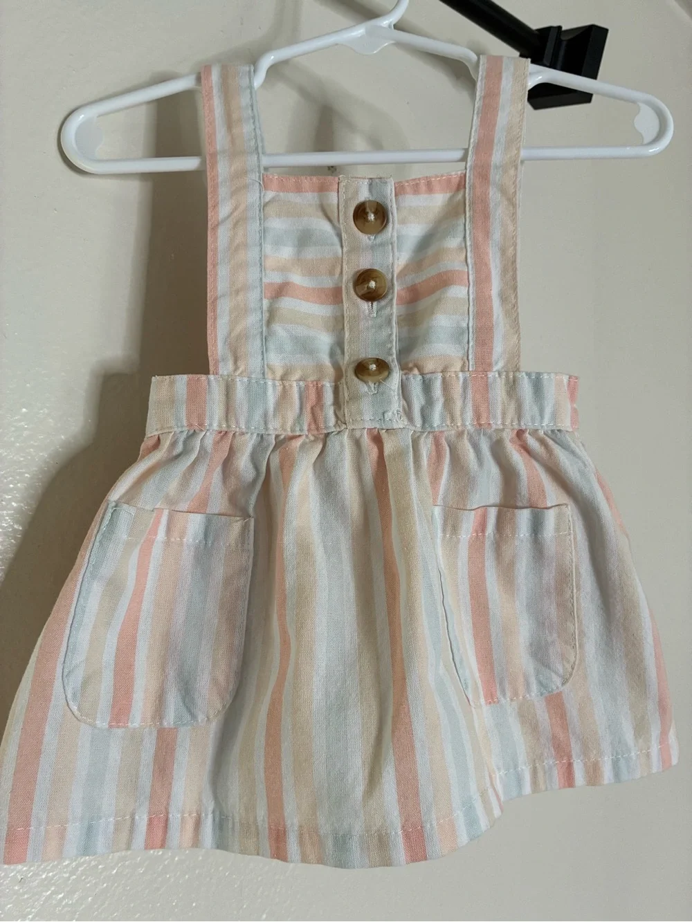 3-6M Nicole Miller New York Striped Peach & Cream Dress